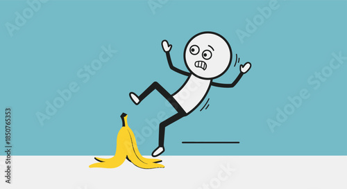 Slipping on banana peel
