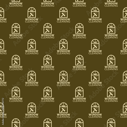Window cleaning service seamless pattern isolated on color background