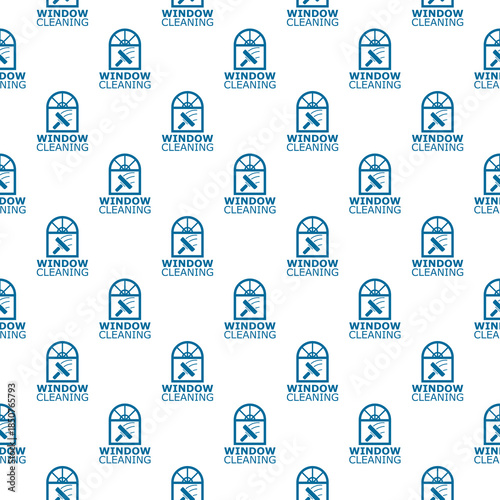 Window cleaning service seamless pattern isolated on white background