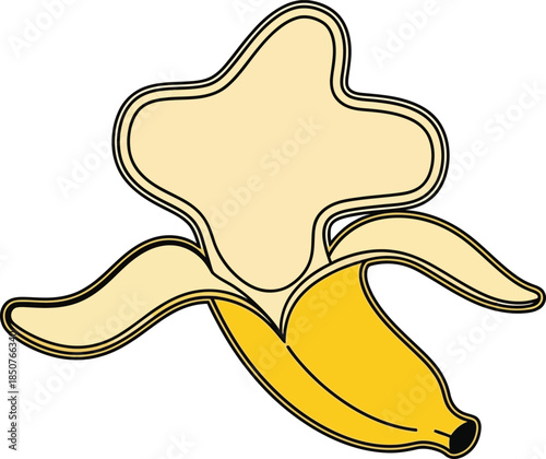 Banana peeling illustration