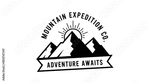 Mountain Expedition Co Adventure Awaits Logo Design.