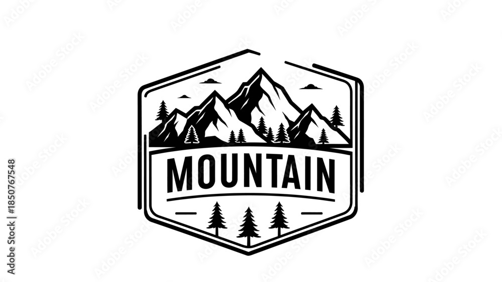Obraz premium Vintage Mountain Emblem Logo Design.