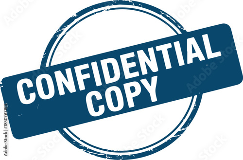 Confidential copy blue grunge rubber stamp on transparent background