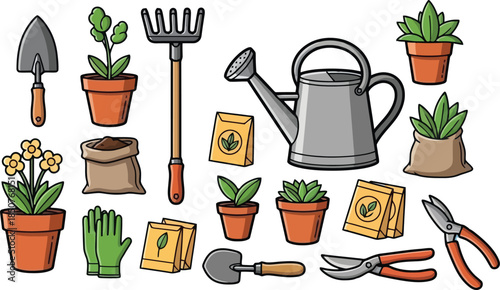 Gardening Tools and Plants