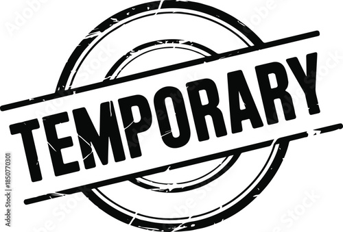 Temporary stamp vector graphic with grunge texture