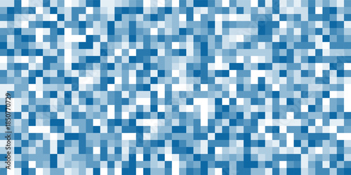 White blue mosaic background. Geometric template with mesh of squares for your amazing design.
