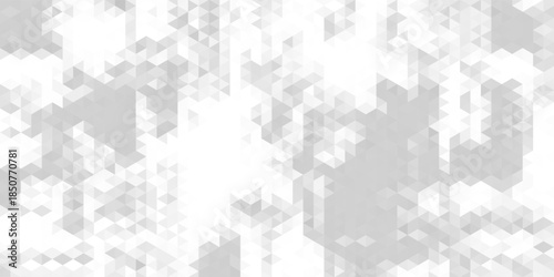 White and gray background. Geometric style. Mesh of triangles. Mosaic template for your design. Paper texture.