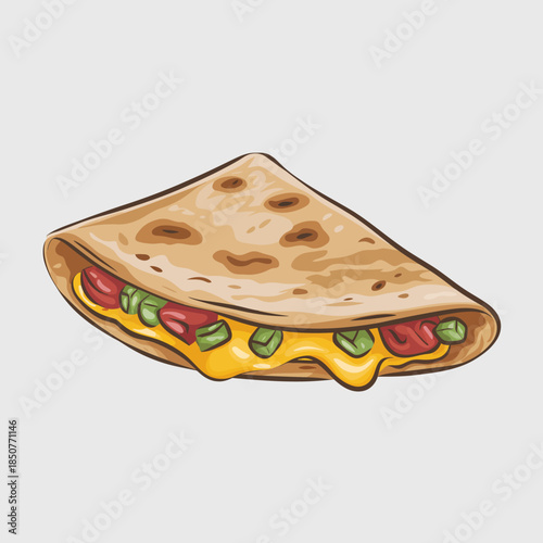 A mouth-watering taco filled with vibrant vegetables, cheese, and flavorful sauces, perfect for showcasing delicious Mexican cuisine in an inviting way.