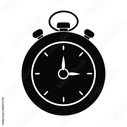 Stopwatch Icon Design, Time Management And Deadline Concepts