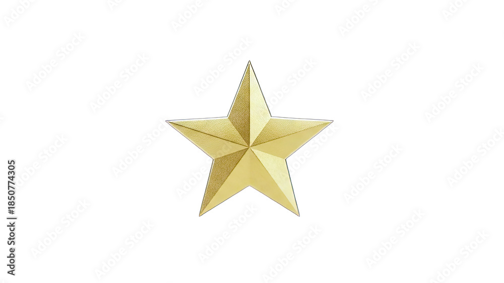 Fototapeta premium Golden Star Isolated on White Background