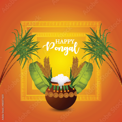 Happy pongal creative design  celebration greeting card
