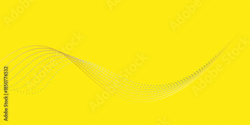 Doodle banner with yellow ramen pattern on white background. Wave abstract pattern modern elegant dot