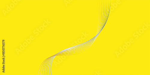 Doodle banner with yellow ramen pattern on white background. Wave abstract pattern modern