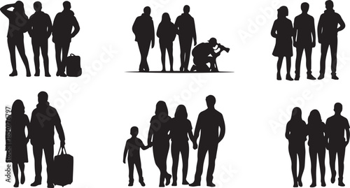 People silhouette collection for travel and photography