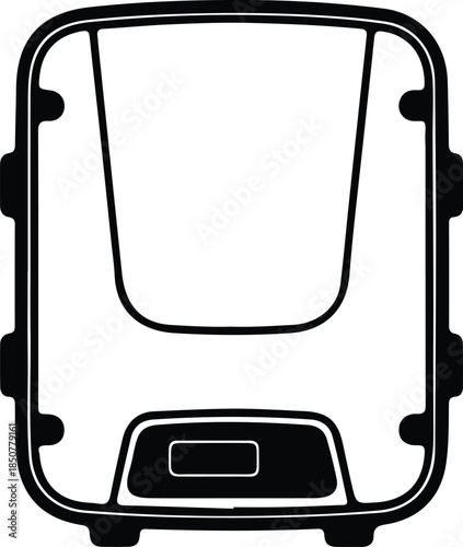 Silhouette Modern City Bus Front View Public Transportation Vehicle Icon Vector Illustration