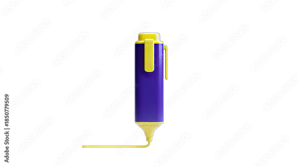 Obraz premium 3D Rendered Highlighter Pen Writing on White