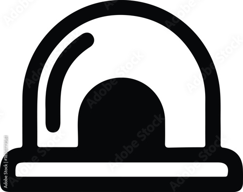 Silhouette Simple Igloo Dome Outline Icon Design Vector Illustration