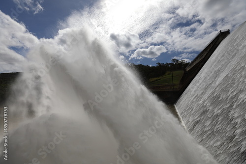 Water release from the Tinaroo Falls Dam in Queensland, Australia