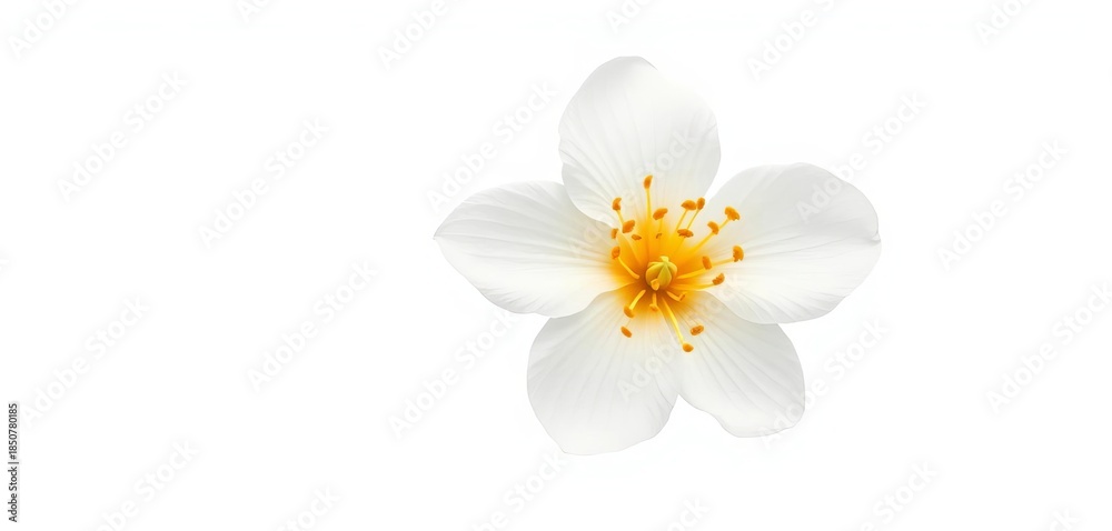 Fototapeta premium Delicate white orange blossom, isolated on pure white background, orange flower, flower
