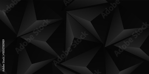 Abstract Black 3D Polygonal Triangle Background. Modern Trendy design in Vector Illustration