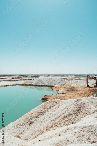 green blue salt lakes in siwa in Egypt 