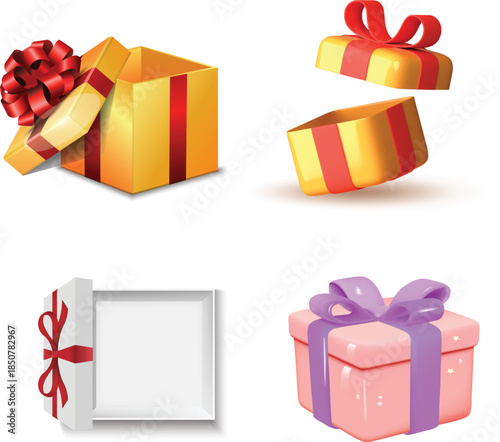 Festive Christmas gift box present for shopping and celebration