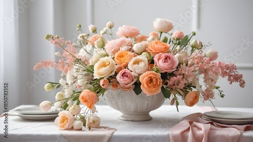 Flowers in a Bowl on a Table With White Wall Background During Daylight