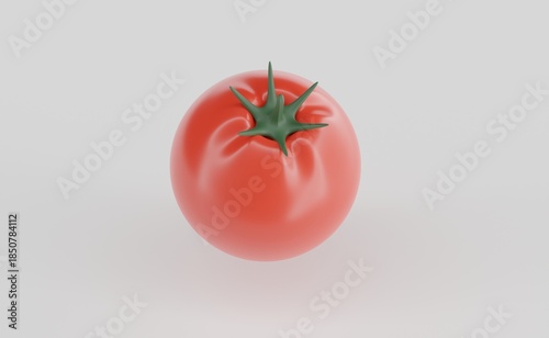 Fresh juicy red Tomato isolated on white background.