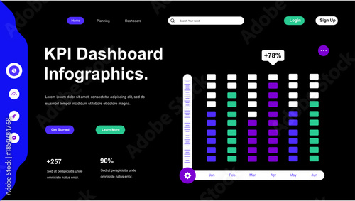 KPI Dashboard Infographics.