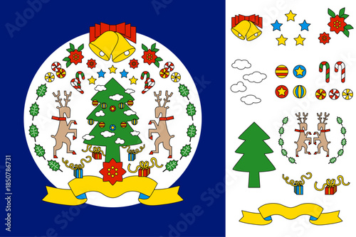 Happy Holidaysのデザイン要素セット
Set of Happy Holidays design elements.
Vector illustration