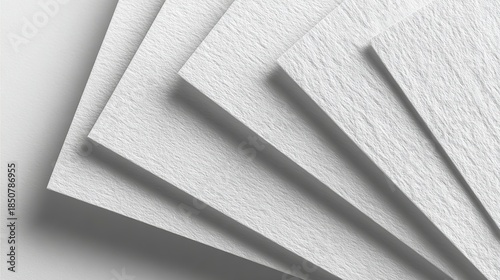 Textured white paper or fabric sheets fanned out, showcasing a unique surface texture