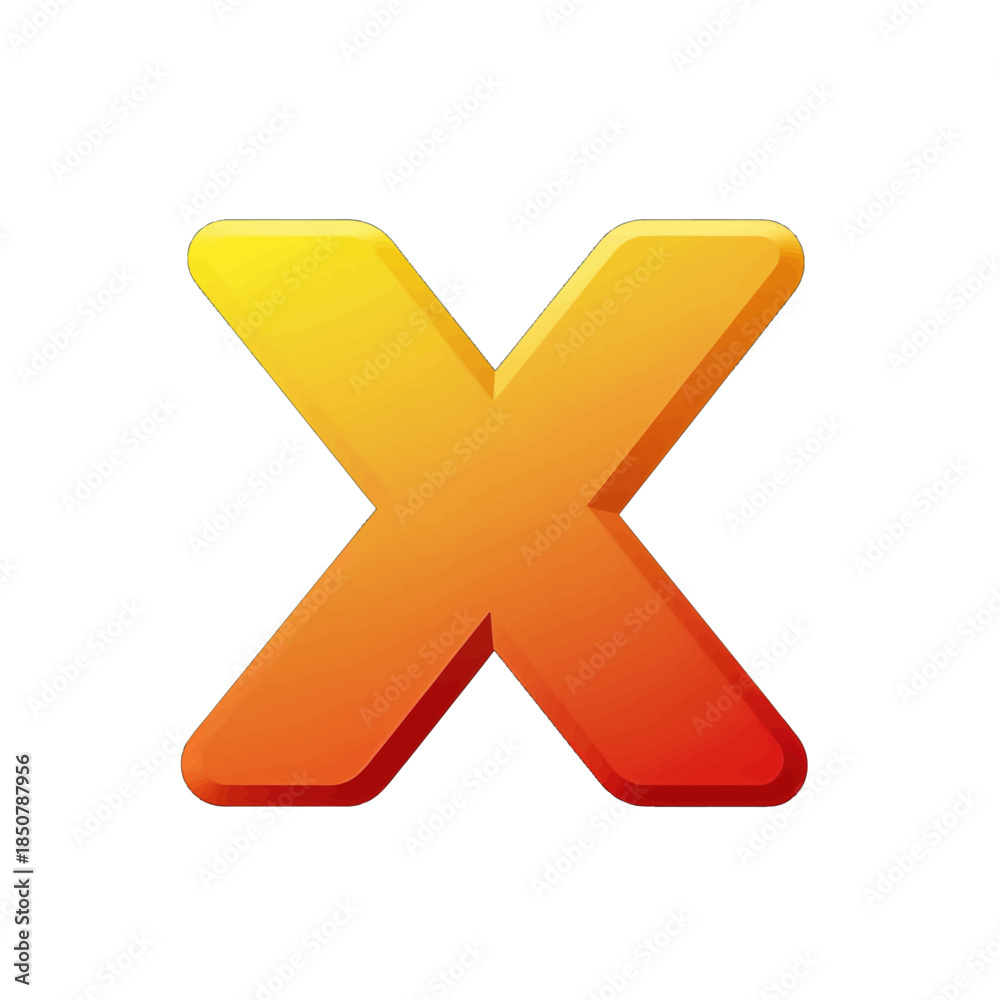 Obraz premium Bold Gradient X Letter Icon