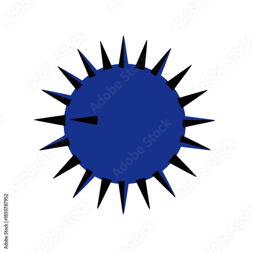 Blue spiky spherical shape with pointed protrusions.