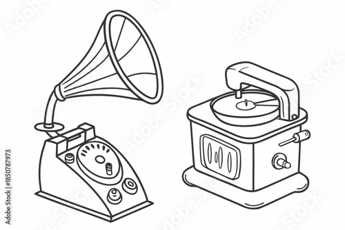 Simple Line Icon Objects Set Vector Illustration  (1) Vector Illustration