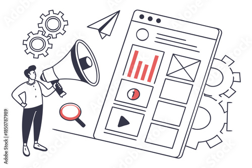 Modern Branding Illustration Without Logo Flat Ve (2) Vector Illustration