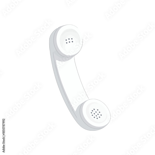 A classic white telephone handset isolated.