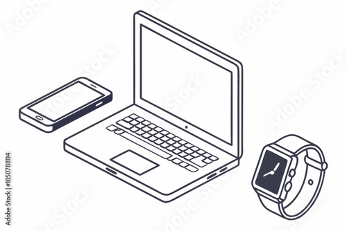 Technology Devices Set Modern Vector Illustration (1) Vector Illustration