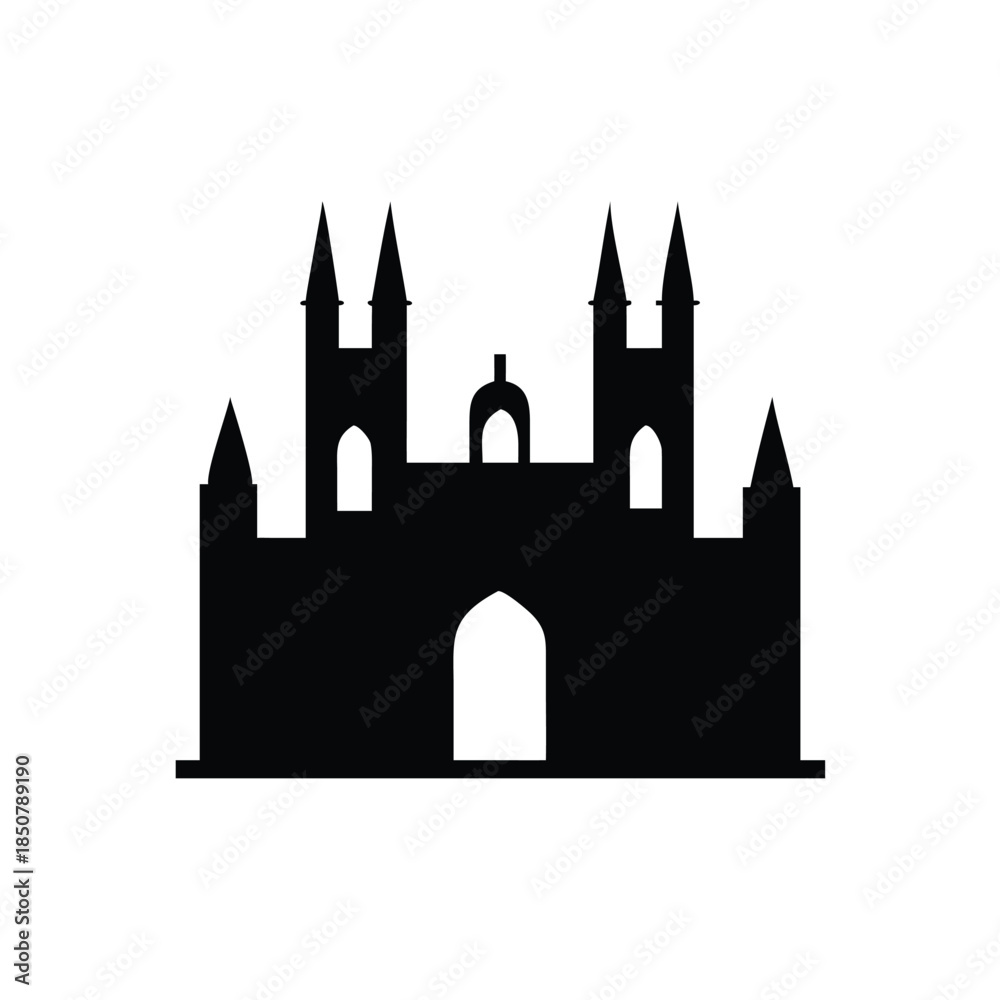 Fototapeta premium Stylized Silhouette of a Gothic Cathedral or Castle