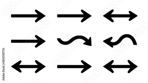 Set of hand-drawn directional arrows