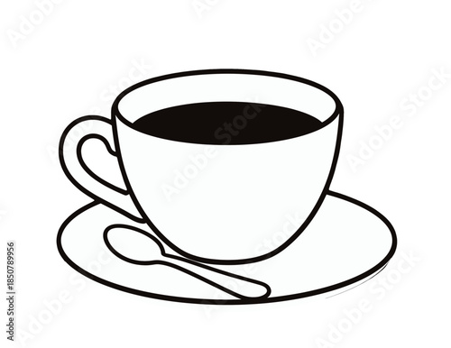 Steaming Cup of Coffee with Spoon Isolated