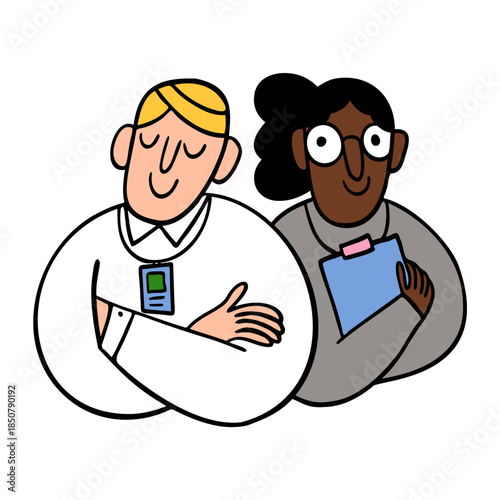 Two colleagues, teammates, work friends