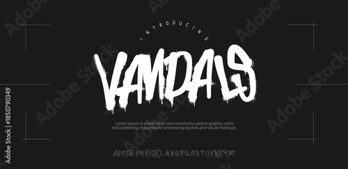 Vandals original font An urban graffiti spray display font with rough hand-painted strokes, perfect for street art, posters, and bold branding.