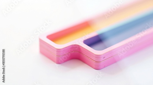 Stacked pastel colored compartments pink orange