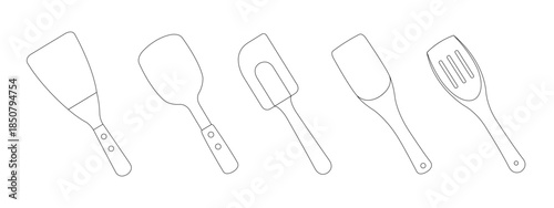 set of spatula vector design outlines.