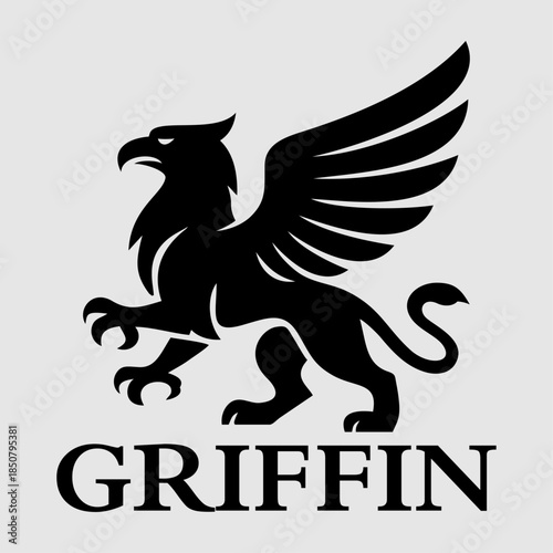 Griffin logo vector illustration template. Simple design black and white