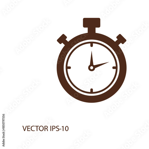 Stopwatch icon in brown color