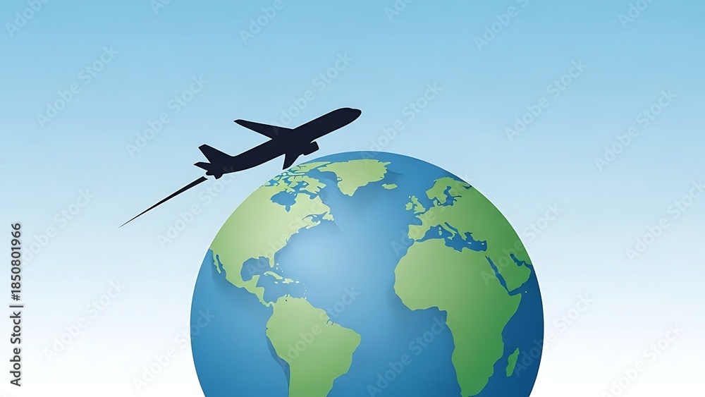 Fototapeta premium airplane flying around the world