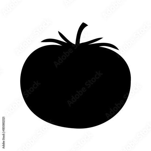 Silhouette of a Tomato Vegetable, Simplistic and Modern Design Element