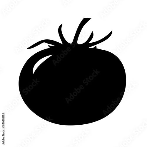 Silhouette of a ripe tomato, a popular and nutritious food item