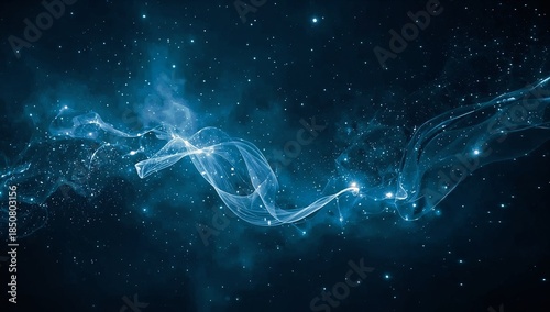 Spectral tendril stretches outward weaving ephemeral light across invisible cosmic architecture